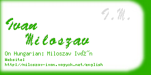 ivan miloszav business card